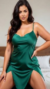 SHEIN Emerald Satin Slip Dress Review 1